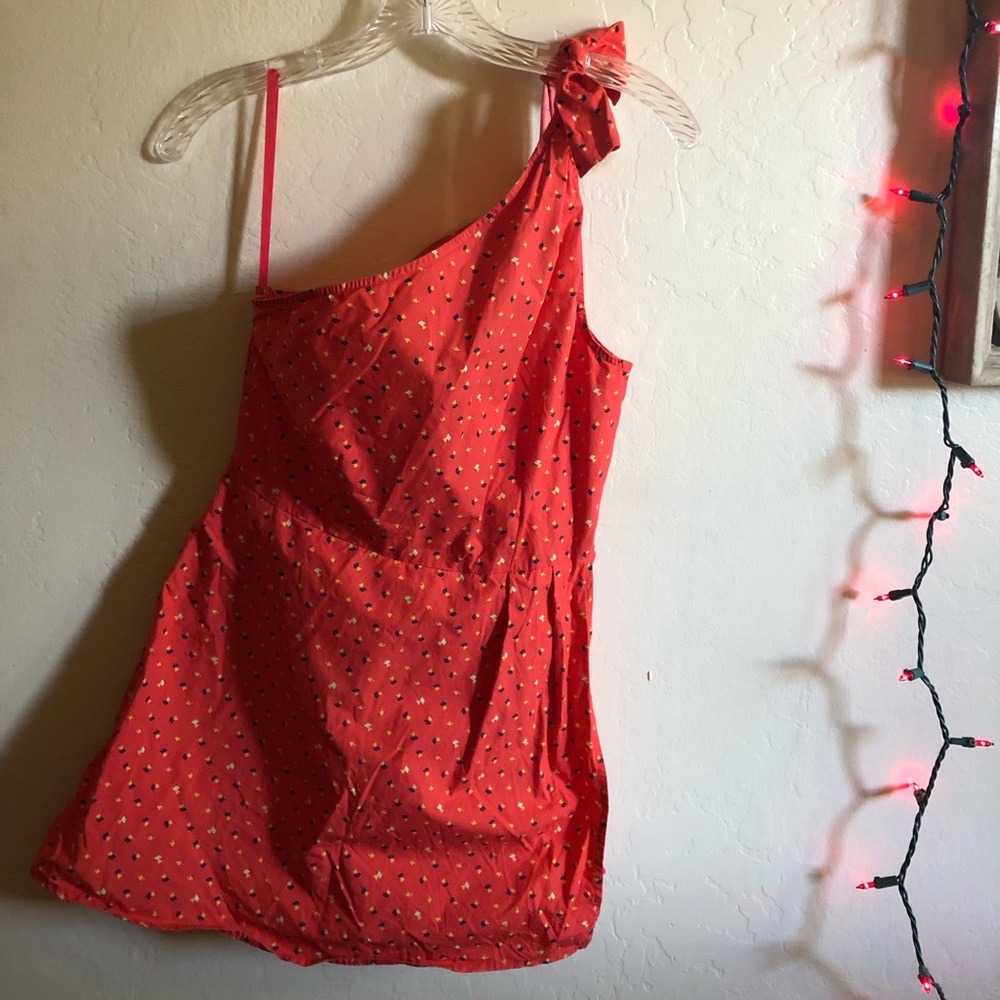 Urban Outfitters Peachy Orange Off-the-Shoulder Romper Skort